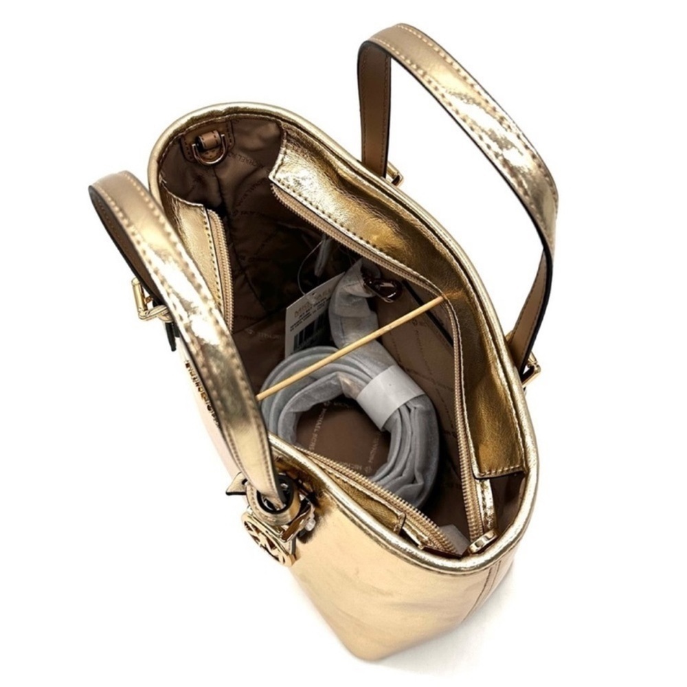 Michael Kors Jet Set Travel XS TZ Tote Bag Gold - Picture 9 of 12